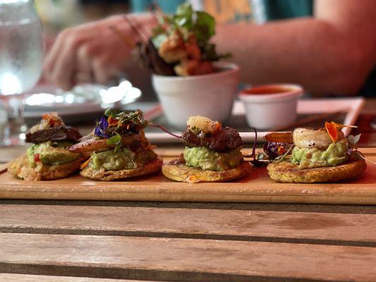 Tostones Mar y Tierra y Pincho Mixto