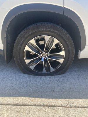 I had a huge screw in my tire and needed a tow to the dealership.