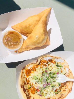 Japanese Curry Chicken Samosa (Daily Special), Chicken Tikka Masala Naan Sandwich