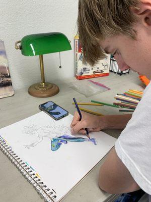 Talented artist, very proud of his progress!