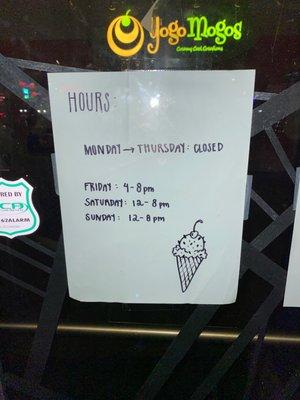 They advertised until 8 pm on Saturday and we show up at 6:45 and they are closed. Seriously?!