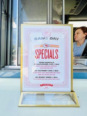 Game day specials