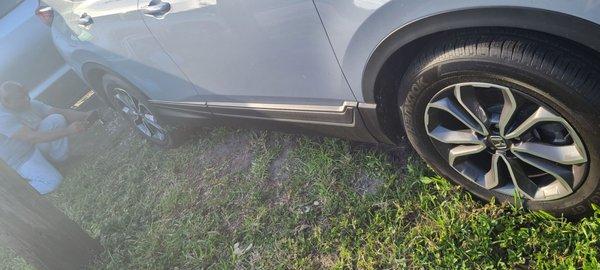 Grass growing around the tires....its been out there that long