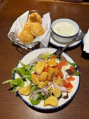 Cheddar Bay Biscuits / Clam Chowder / Garden Salad