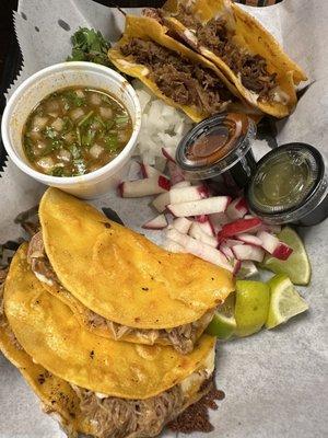 Beef and pork Birria tacos