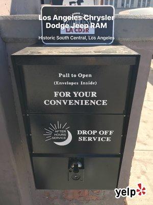 Was stoked to find the night drop off box over by the service drive entrance late last night.