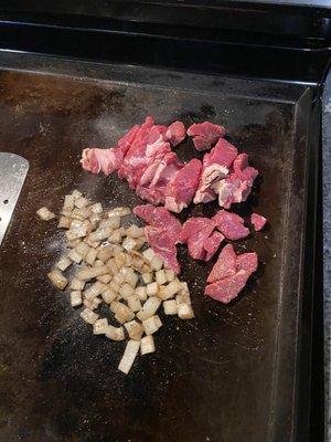 Grass fed ribeye & fried onions