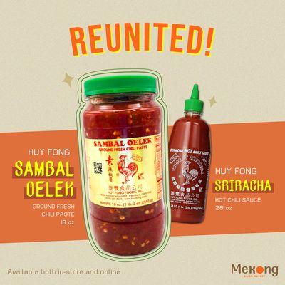 Family reunion! Huy Fong Sambal Oelek  has reunited with its family. Grab both so that they will never be apart again!