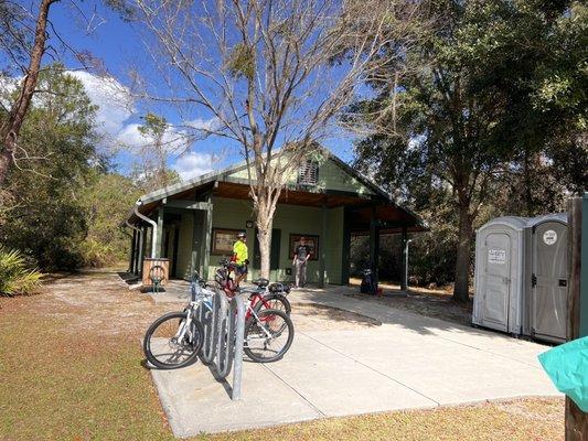 Public bathrooms are currently closed (winter) but portable bathrooms are available