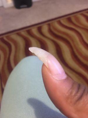 Check the sides of your nails before leaving...this will crack and cause discoloration