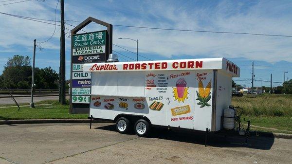 Cute little truck shared a space with Valero by the bayou.