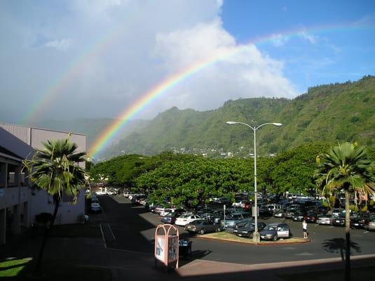 We are located in the Manoa Marketplace and there is plenty of free parking