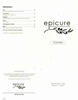 Menu (takeout) front