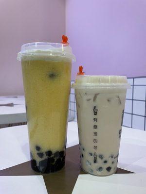 Left to Right: Cheezo Mango Slush and Brûlée Bubble Milk Tea