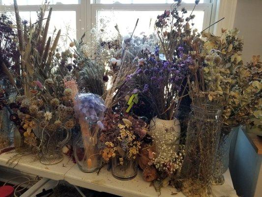 Selection of dried flowers