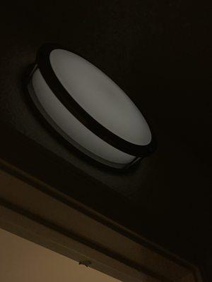 Closet light that only flickers on and shuts off immediately after. Annoying