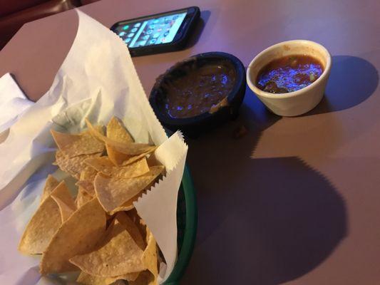 Chips, salsa and BEANS!!