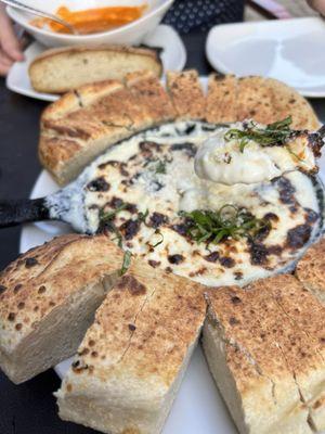 Baked Cipollini and Whipped Cheese