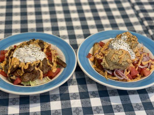 Lamb bowl, hummus bowl