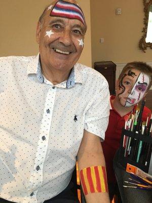 Grandpa likes face painting too!