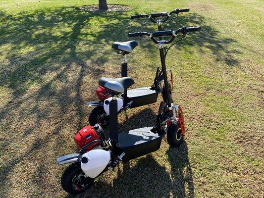 49cc gas-powered 4-stroke scooters available for rent or sale