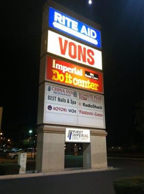 Located in the Rite Aid-Von's shopping plaza