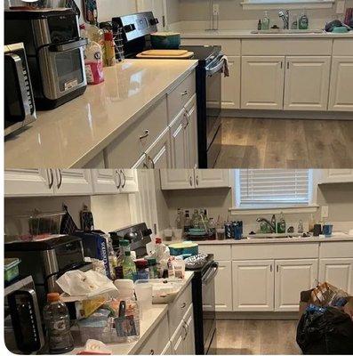 A kitchen before and after