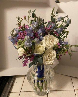 My bouquet in a vase after the wedding.