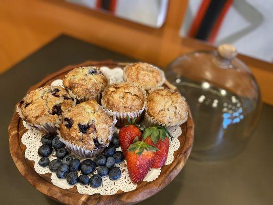 Homemade blueberry and Strawberry muffins