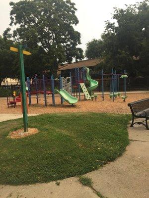 The old playground was better they had a two story long pole.