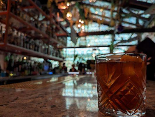 Old fashioned with Woodford Reserve.