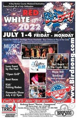 Kentucky Lake Fireworks display and live music!