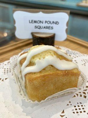 Lemony lemon pound square. Ridiculously good!