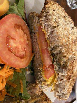 Tuna Melt Sandwich up close: fresh and delicious