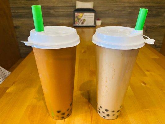 Thai Milk Tea with Tapioca and Cappuccino Milk Tea with Tapioca