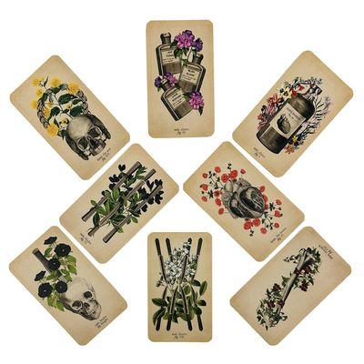 Tarot spread using Antique Anatomy tarot cards.