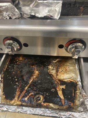 I over heard the cook JR say he was a chef but this caught on fire his first day and he was clueless what to do.