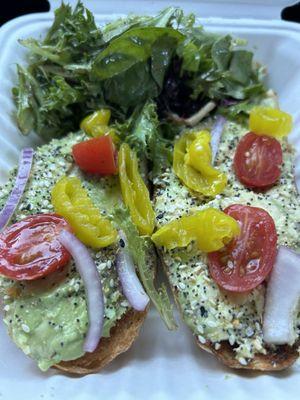 Avocado toast with yummy side salad