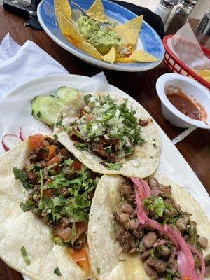 Awesome guacamole!! El taco mexicano and carnitas.