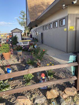 Just a few of the flowers. The approach to the potty dump is so nice.