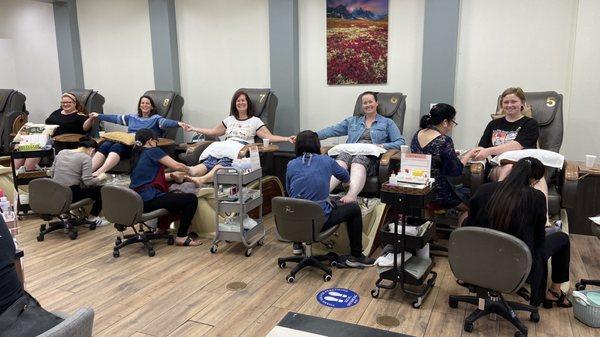 Bridal party nail pampering