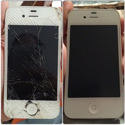 Before and after! Frank even put a screen protector on!