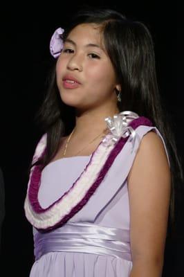 Hana on 5th grade Graduation Night, priority overnight - PERFECT as if crafted that day.