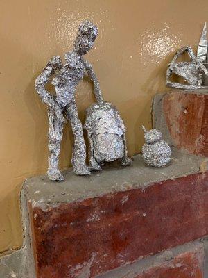 Aluminum foil sculpture