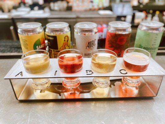 Hard seltzer flight. They only had 3 options so the last one is a sour.