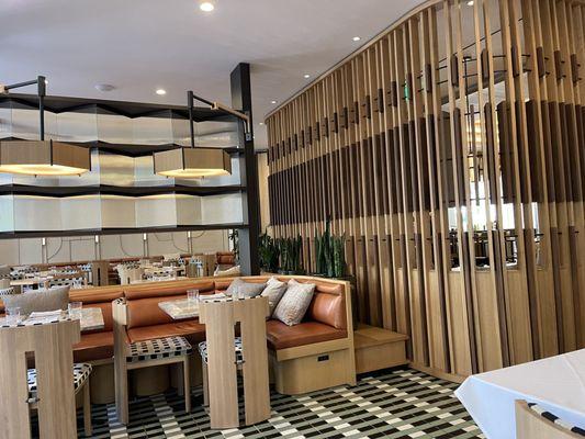 Interior of the dining room at The Third Floor at the Jay Hotel in San Francisco.