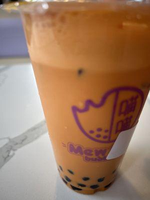 Thai tea with boba