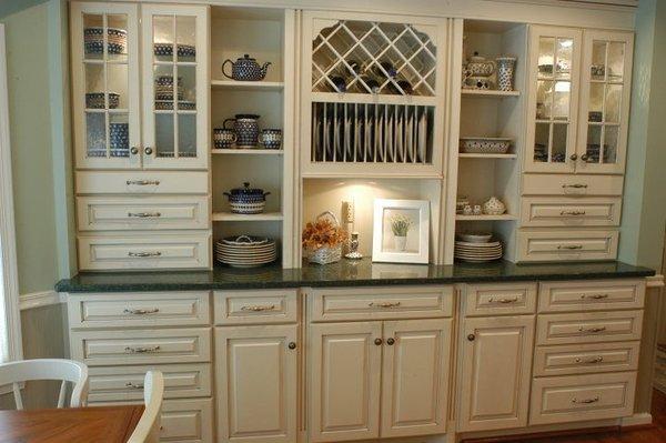 Custom built-in side cabinets in kitchen