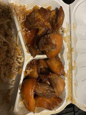 Bourbon chicken overcooked dry