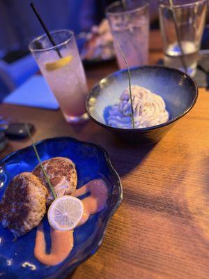 IG: @foodie__fe - crab cakes with mashed potatoes